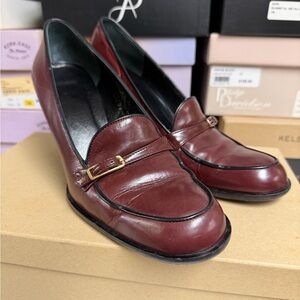 Coach Burgundy Leather Heels Kammy Baby Calf Sz 6.5